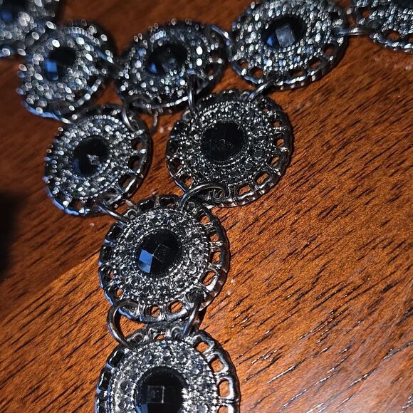 Premier Designs Black and Silver Tone Necklace Jewelry Womwns Adjustable - Picture 9 of 15